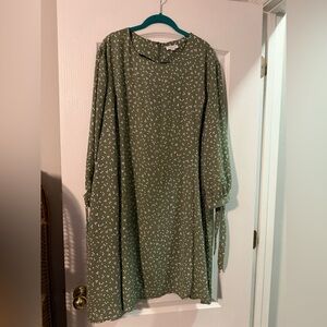 Chic Soul Green Bishop Sleeve Sundress